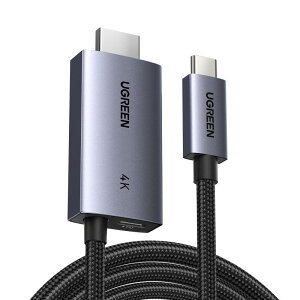 UGREEN 4K@60Hz USB C HDMI�ϊ��P�[�u���A100W PD�}���[�d�|�[�g�t�� 2-in-1 Thunderbolt�y�P�����ʐM�z �^�C�vC - HDMI�Ή� iPhone 16 Pro Max/SteamDeck/MacBook/iP