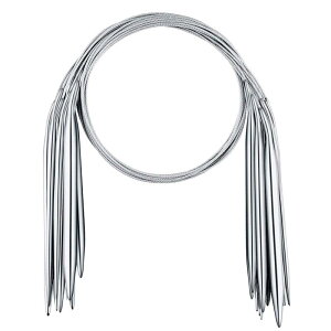 Kingsie 編み針 輪針 8サイズ 80cm 2mm-8mm ステンレス製 ミニ輪針 棒針 編み物ツール クラフト 手芸