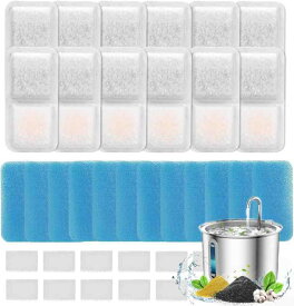猫 水飲み器フィルター、12+12+12枚入り ペット自動給水器 交換用フィルター、猫水飲み器 PWF-001 2L給水器 専用フィルター 活性炭 イオン交換樹脂 多重濾過 細菌 ペットの毛 食べ残し ホコリ除