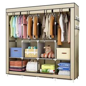 UDEAR 衣類 保管 キャビネット クローゼット 不織布 ワードローブ ポータブル 折りたたみ ダスト-プルーフ 家具 寝室 多目的 6 ストレージ シェルフ 4 ハンギング セクション 4 サイド ポケット