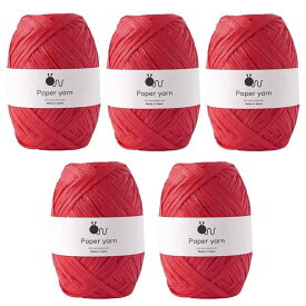 原ウール Knitworm ペーパーヤーン 5玉セット 極太 30g(約77m) 指定外繊維(紙)100% 日本製