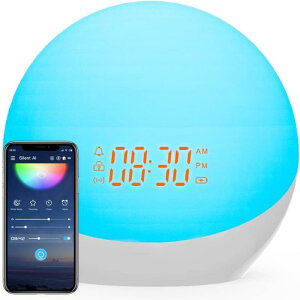 LITSPED �ڊo�܂����v �� �ڊo�܂����C�g Wake Up Light Bluetooth�X�s�[�J�[ ���o RGB���C�g ���F���C�g �x���������A���[���ݒ� �X�k�[�Y�@�\ ���ŋN���� ���ڊo�܂����v ���͋C��� 40��ނ̎��R��