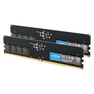 Crucial 128GBLbg (2x64GB) DDR5 RAM 5600MHz (܂5200MHz܂4800MHz) fXNgbvLbg UDIMM 288s Intel CoreAMD Ryzen 8000ȏɑΉ - C