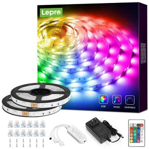 Lepro lede[vCg RGB e[vCg ylede[v yƓ NX}X Cg 24L[R F SMD5050 ԐڏƖ