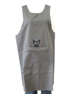 人気 ブランド エプロン 【 Atsuko Matano 】( マタノ アツコ )【 人気 の S サイズ 】 ポケット の黒 猫 が かわいい エプロン (ハウス ウェア )28302