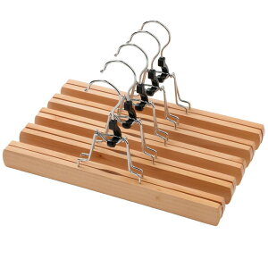 DEWEL スカート ハンガー 木製 5本組セット 360度回転 防錆 フック ズボンハンガー スカート吊りハンガー 天然木製ハンガー 跡がつかない 幅30cm