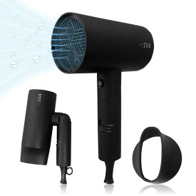 ヘア ドライヤー 大風量 速乾 軽量 マイナスイオン コンパクト 冷温3段階調整 ノズル付き 折り畳み式 .LABメーカー付き