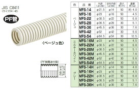 MFS-16 未来工業 ミラフレキSS（PFS）50m巻 ベージュ色