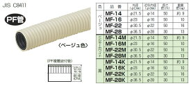 【4/25ポイント最大9倍(+SPU)】MF-16 未来工業 ミラフレキ（PFD）50m巻 ベージュ色