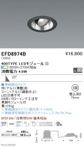 EFD8974B 遠藤照明 ユニバーサルダウンライト φ100 鏡面枠黒 700タイプ 調光調色 広角