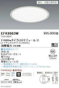 EFK9963W �����Ɩ� �_�E�����C�g �T�[�N���x�[�X���C�g �t���b�g�����p�l�� 11000lm�^�C�v ��600 4000K ���F Fit