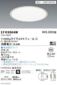 EFK9964W �����Ɩ� �_�E�����C�g �T�[�N���x�[�X���C�g �t���b�g�����p�l�� 11000lm�^�C�v ��600 3500K �����F Fit
