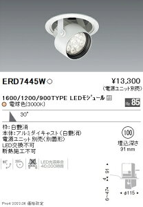 ERD7445W �����Ɩ� Rs�_�E���X�|�b�g���C�g ��100 R1600�^�C�v 3000K �d���F�y�d�����j�b�g�ʔ��z