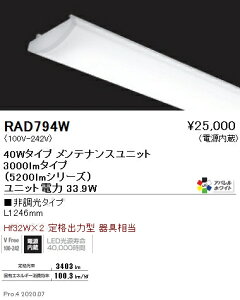 RAD794W 遠藤照明 SOLID 40W×2灯 5200lm 4200K