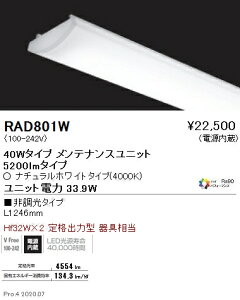 RAD801W Ɩ SOLID 40W×2 5200lm 4000K