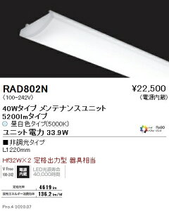 RAD802N 遠藤照明 SOLID 40W×2灯 5200lm 5000K