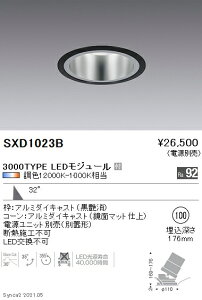SXD1023B 遠藤照明 Synca ユニバDL 3000TYPE 鏡面広角黒φ100【電源ユニット別売】