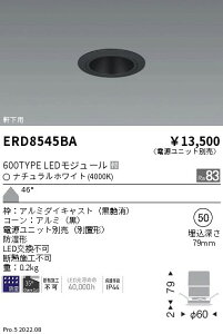 ERD8545BA �����Ɩ� �h��GL�x�[�X�_�E�����C�g 600�^�C�v ���R�[�� ���L�p 4000K�y�d�����j�b�g�ʔ��z