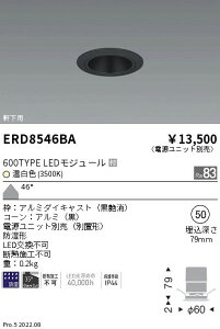 ERD8546BA �����Ɩ� �h��GL�x�[�X�_�E�����C�g 600�^�C�v ���R�[�� ���L�p 3500K�y�d�����j�b�g�ʔ��z