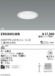 ERD8801WB �����Ɩ� COB�x�[�X�_�E�����C�g ���R�[�� 2000�^�C�v �����F3500K ���L�p�y�d�����j�b�g�ʔ��z
