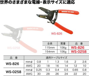 WS-826 �W�F�t�R�� ���C���[�X�g���b�p�[(��0.8�`2.6mm�p)