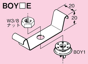 BOY50E ネグロス ボイド管固定金具 ボイセッター(φ50、溶融亜鉛めっき鋼板、5個入)