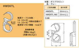 【4/25ポイント最大9倍(+SPU)】HWD5TL ネグロス エフモック 木材用ケーブル支持具(釘タイプ、10個入)