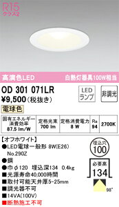 OD301071LR �I�[�f���b�N LED�d���`�_�E�����C�g ��100 �d���F�yOD301071LD�̌�p�@��z