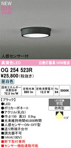 OG254523R オーデリック 人感センサー付 軒下用LEDシーリングライト 昼白色