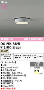 OG254532R オーデリック 軒下用LEDシーリングライト 電球色
