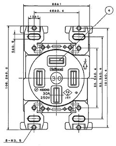 WF1430WK �p�i�\�j�b�N �����R���Z���g(�~���L�[�z���C�g)(�ڒn3P(��4P) 30A 250V)