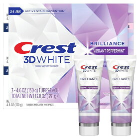 クレスト3Dホワイトブリリアンス歯磨き粉 130g×2個 お買い得セット (Crest 3D White Brilliance Vibrant Whitening Toothpaste)　ペパーミント 【MB】