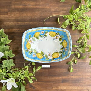 ysz`[M x[X ceramica rettangolo base blu 22.6cmxc17cmx8cmx[7cm | C^A  A}tB C^AY pottery ceramica  nhCh handmade