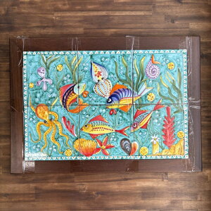 �y�����s�z�n���h���C�h�p�l�� ���f�U�C�� Pannello sottomarino ����70cmx����50cm | �C�^���A ���� �A�}���t�B ��C�^���A�Y pottery ceramica ���� �n���h���C�h handmade