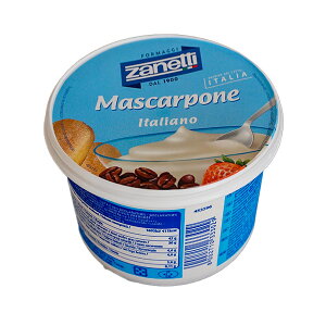 【冷蔵】ザネッティ マスカルポーネ 500g【500gが在庫切れの際は250g×2の規格の商品をお届けする場合が御座います】 | イタリア チーズ お菓子 ティラミス mascarpone zanetti 業務用