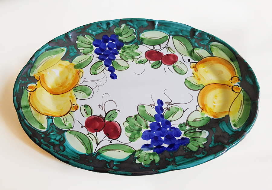 展示用 通信販売 陶器 大皿 dish さら piatto E FANTASY 38ｘ28ｃｍ 楕円 皿以外同梱不可 展示用陶器 オリジナル