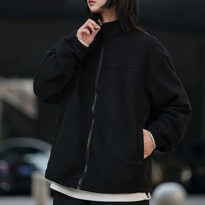 黒 フリースジャケット ボアジャケット ジャケット 男性用 フリース  