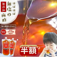＼半額／クーポンで1000円！収穫から製造まで和歌山県産 無添加 南高梅 梅酢『ほぼほぼ無塩の梅酢 2袋セ…