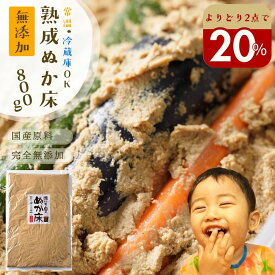 ＼よりどり2点で20％オフ！／無添加 ぬか床 熟成『ぬか床 800g（袋入り）』 美味しいぬか漬けができる無添加のぬかみそ。カンタンに漬物が漬かる国産原料100%、添加物一切不使用 発酵食品【メール便1通1個まで】同梱不可