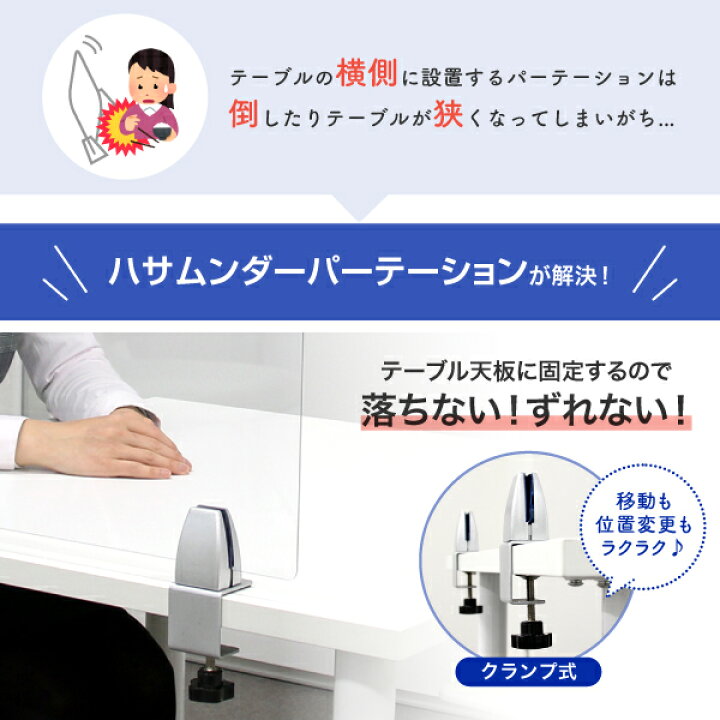 楽天市場】高さ60cm塩ビパーテーション【クランプ固定式 ハサムンダー 