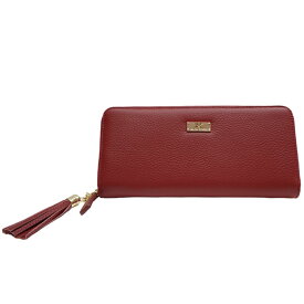 【SNSで話題のレザーケアクリームプレゼント中！】【DELLA C LASSE】デラクラッセ xh-1005 長財布 シュリンク型押し ラウンドファスナー 革財布 本革 牛革 タッセル カードポケット プレート ブラック ギフト プレゼント 贈り物 collonil コロニル