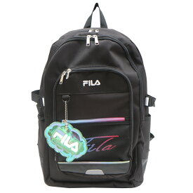 【FILA】リュック 大容量 フィラ 7851 リコル デイパック 35L オーロラ素材 チャーム付き 撥水 グラデーション オリジナルロゴ スクール リュック バックパック スクバ ラウンドリュック 学生 中学生 高校生 かわいい おしゃれ シンプル使いやすい 入学 ブラック