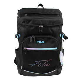 FILA フィラ 7852 リコル デイパック 30L オーロラ素材 チャーム付き 撥水 グラデーション オリジナルロゴ スクール スクエア リュック BOX バックパック スクバ ラウンドリュック 学生 中学生 高校生 かわいい おしゃれ シンプル使いやすい 入学 ブラック