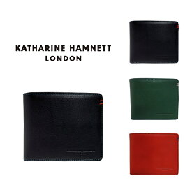 KATHARINE HAMNETT LONDON キャサリンハムネットロンドン MINERAL ミネラル 490-50701 本革 二つ折り財布 ミドルウォレット 札入れ 牛革 小銭入れ カード入れ レザー ブランド 人気 ブラック グリーン オレンジ カードポケット ギフト プレゼント 記念日 お祝い