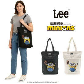 【Lee】 320-30020 トートバッグ ミニオンコラボ MINIONS キャラクター 手提げバッグ ユニセックス A4 かわいい 使いやすい 普段使い プレゼント ブラック