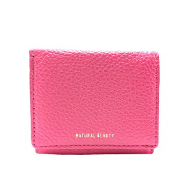 【NATURAL BEAUTY】70237 セレネ 三つ折り財布 レディース ウォレット 財布 サイフ さいふ 牛革 シンプル ナチュラルビューティー ブラック ブルー グリーン アイボリー イエロー オレンジ チャコールグレー オーク ローズピンク 普段使い