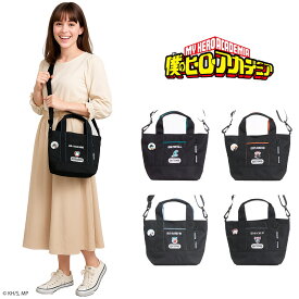 【クリックポスト/時間指定不可】【outdoor products】ha03 僕のヒーローアカデミア 缶バッチ付きトートショルダー 緑谷出久 爆豪勝己 轟焦凍 死柄木弔