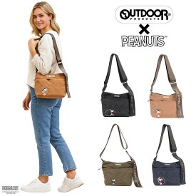 【OUTDOOR PRODUCTS】ODB022 ピーナッツ ミニショルダーバッグ レディース かばん 鞄 カバン バッグ アウトドアプロダクツ ブラック ベージュ カーキ ネイビー スヌーピー コラボ 使いやすい 普段使い おしゃれ かわいい