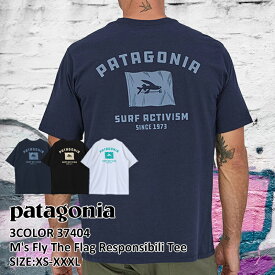 新品 パタゴニア Patagonia M's Fly the Flag Responsibili Tee フライ ザ フラッグ レスポンシビリティー Tシャツ 37404 メンズ レディース アウトドア キャンプ サーフ 新作 半袖Tシャツ レディース メンズ ユニセックス ロゴ ネイビー『並行輸入品』