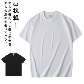 tシャツ メンズ 半袖 無地 レディース 綿100％ 黒 白 コットン 3枚組 厚手 6.3オンス 半袖tシャツ ティーシャツ ゆったり 白t 作業着 半袖tシャツ 綿100 tシャツ ゆったり メンズtシャツ半袖 黒tシャツ 白いtシャツ 送料無料